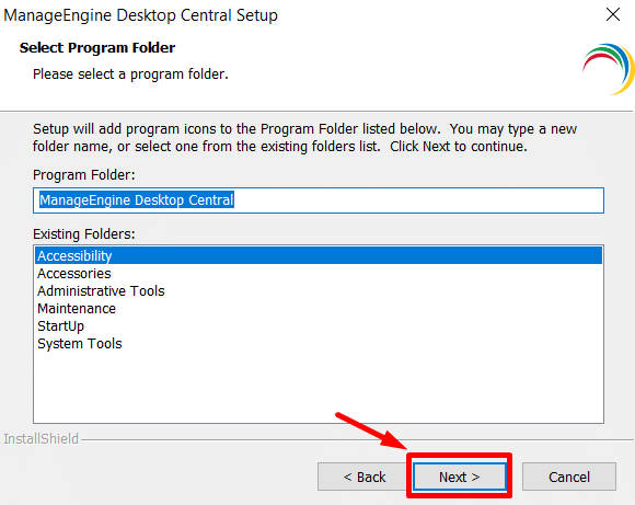 ManageEngine Desktop Central Kurulum Accessibility