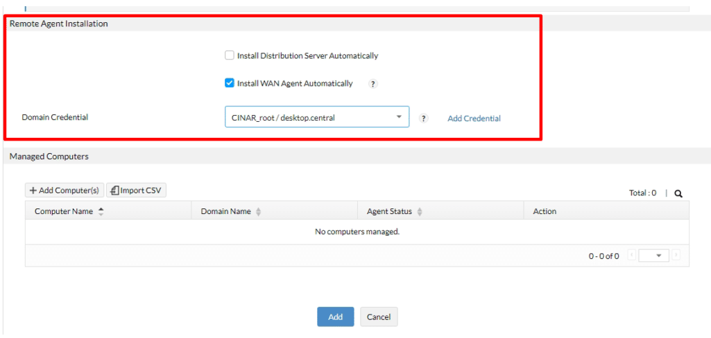 Remote Agent Installation