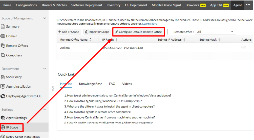 Configure Default Remote Office