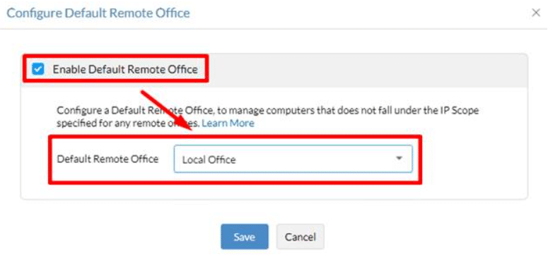 Enable Default Remote Office