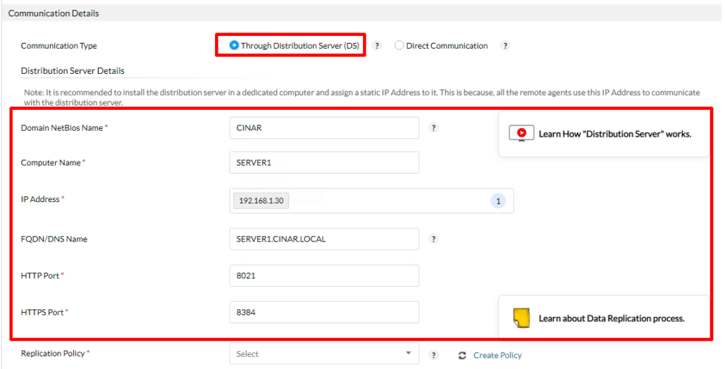 Through Distribution Server (DS)