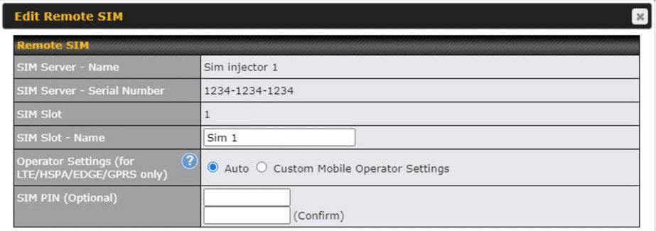Edit Remote SIM